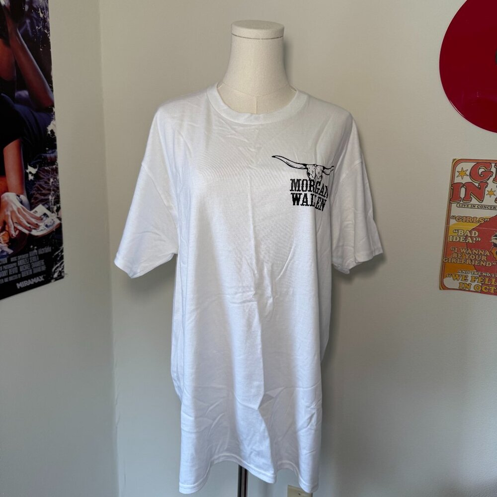 Morgan Wallen Black and White Musician Band Dual Side Graphic Shirt